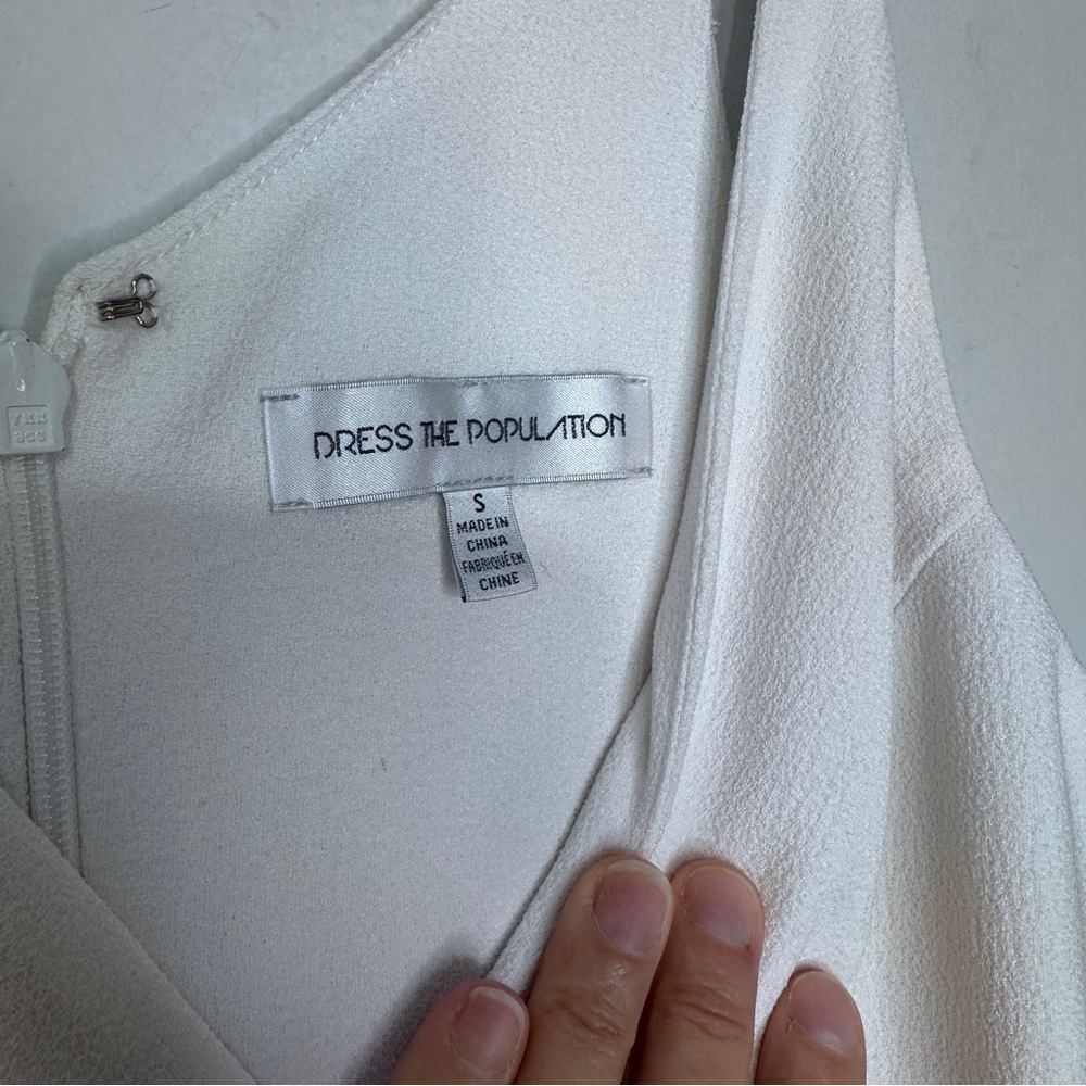 DRESS THE POPULATION Lyla Dress in Off White Sz S - Picture 9 of 11